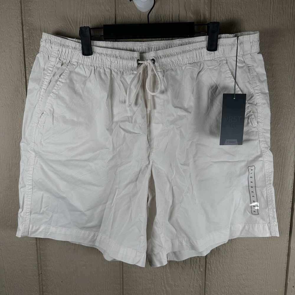 NEW VRST The Easy Shorts 7" Inseam Mens Sz XL Dark Cloud Cover Bone Cream Casual